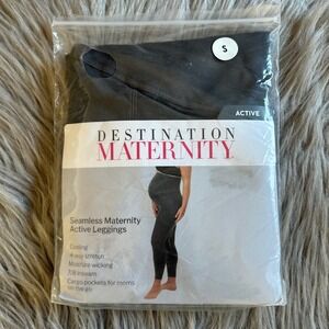 Destination Maternity Seamless Active Maternity Leggings Women's Size Small Gray